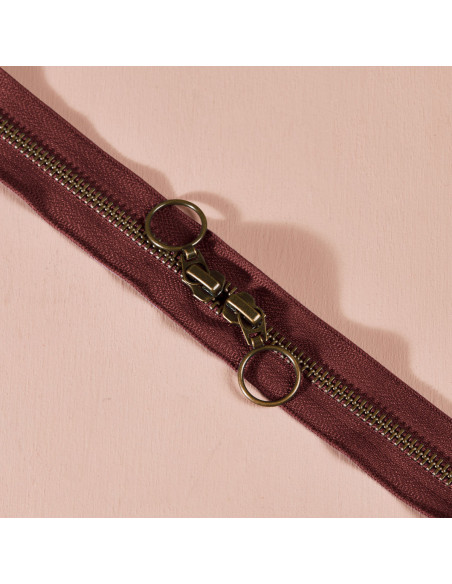 Rust Brass Double Slider Zipper 60 cm - Atelier Brunette
