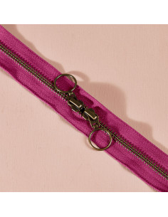Dahlia brass double slider zipper 60 cm - Atelier Brunette