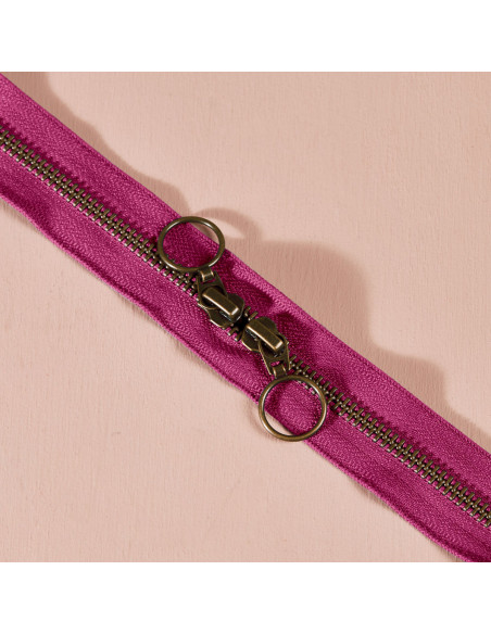 Dahlia brass double slider zipper 60 cm - Atelier Brunette