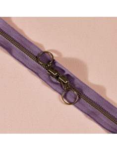 Divine Parma brass double slider zipper 60 cm - Atelier Brunette