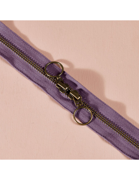 Divine Parma brass double slider zipper 60 cm - Atelier Brunette