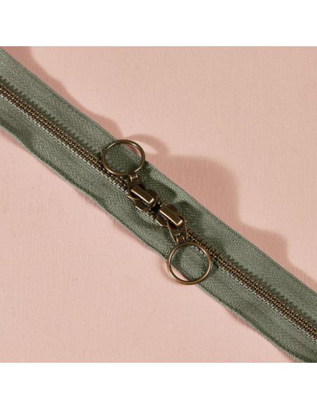Cedar 60 cm double slider brass zipper - Atelier Brunette