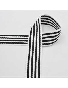 Striped strap for bag - Black