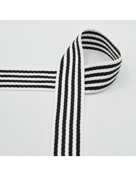 Striped strap for bag - Black