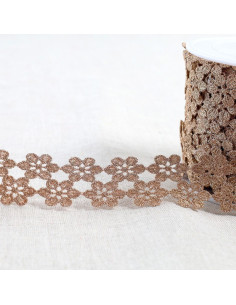 Metallic guipure flowers - Rose gold