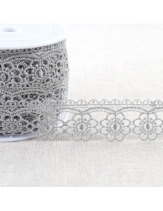 Metallic Daisy Guipure - Silver