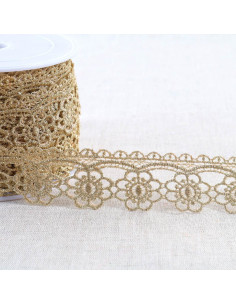 Metallic Daisy Guipure - Gold