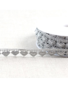 Metallic heart guipure - Silver