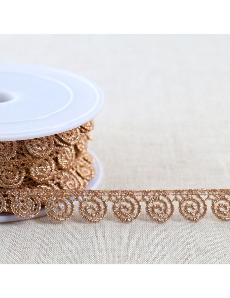Metallic spiral guipure - Rose gold