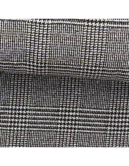 Fancy woolen fabric for coat - Brown and khaki houndstooth