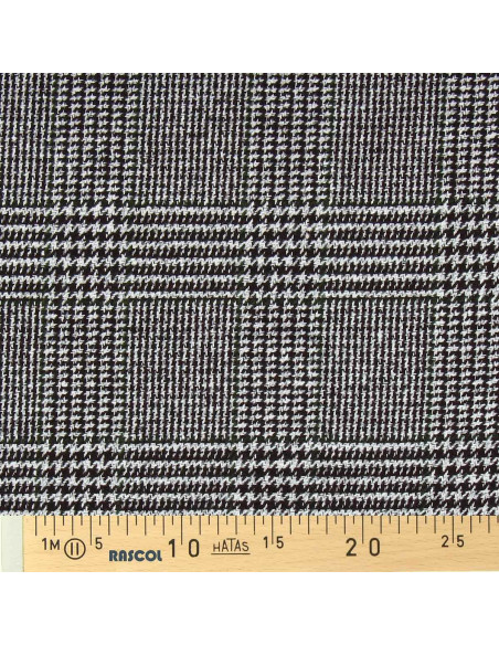 Fancy woolen fabric for coat - Brown and khaki houndstooth