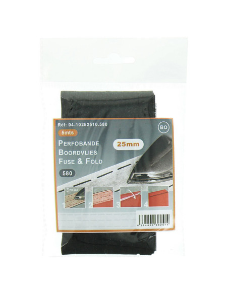 Interfacing for quick edge Perfobande 25 mm - Black