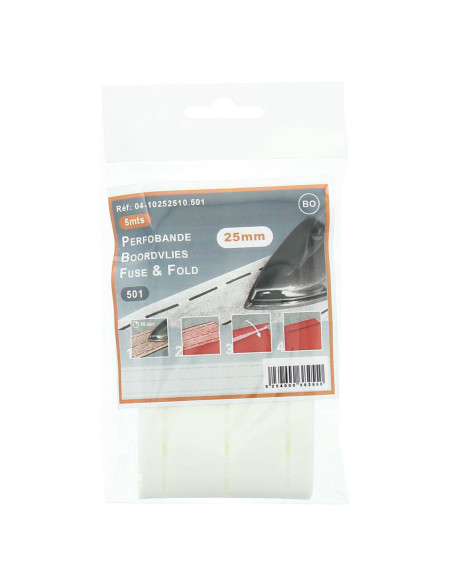 Interfacing for quick edge Perfobande 25 mm - White