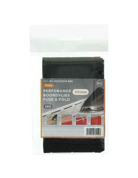 Interfacing for quick edge Perfobande 30 mm - Black