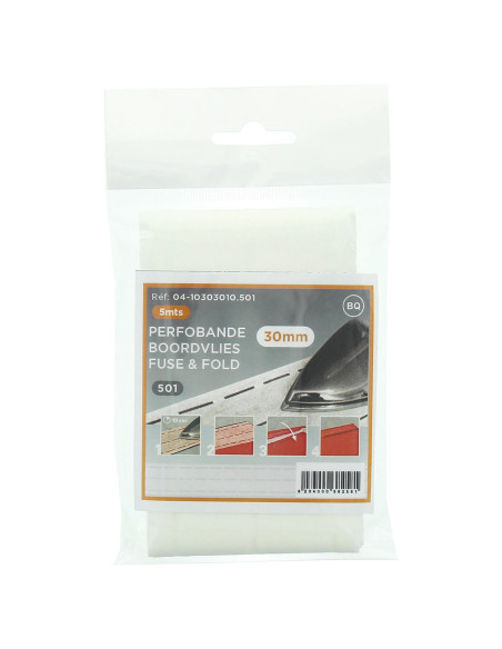 Interfacing for quick edge Perfobande 30 mm - White