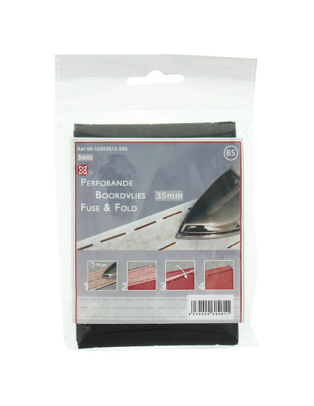 Interfacing for quick edge Perfobande 35 mm - Black