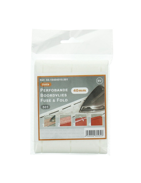 Interfacing for quick edge Perfobande 40 mm - White