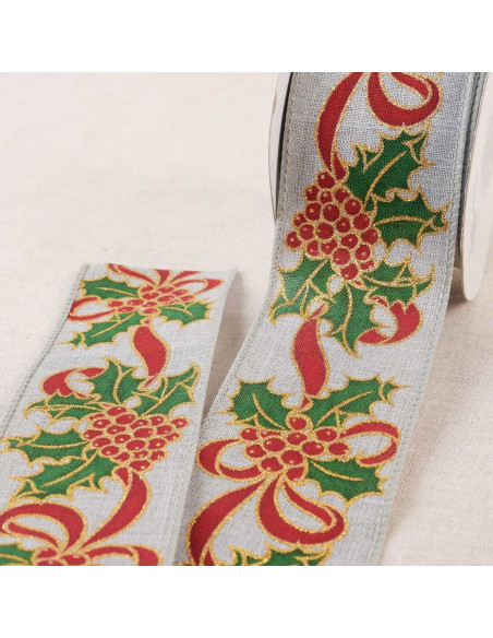 Holly ribbon - Gray