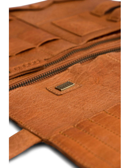 Muud Billie Leather Storage Case for Crochet Hooks and Interchangeable Needles - Whisky