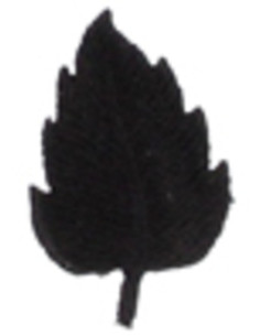 Black leaf iron-on patch