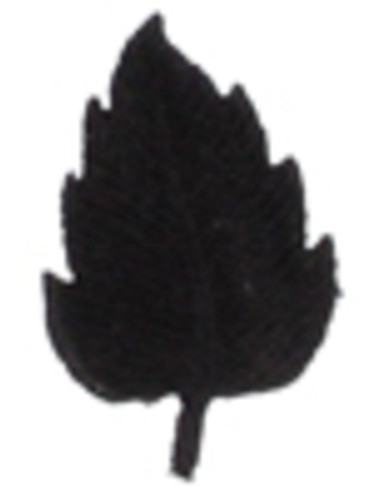Black leaf iron-on patch