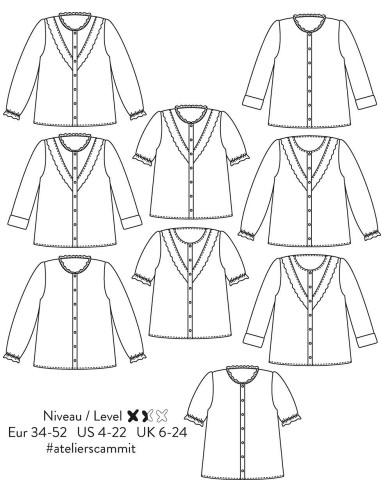 Diapason Blouse Pattern - Atelier Scämmit