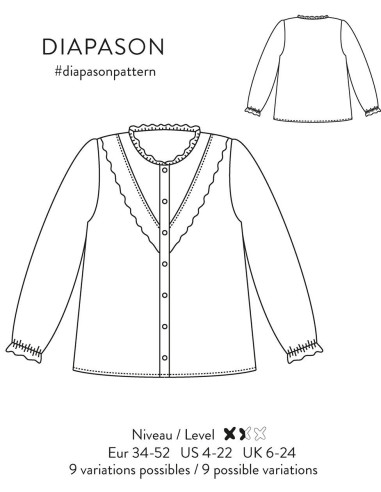Diapason Blouse Pattern - Atelier Scämmit