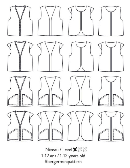 Berger Mini Vest or Jacket Pattern - Atelier Scämmit