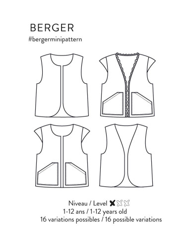 Berger Mini Vest or Jacket Pattern - Atelier Scämmit