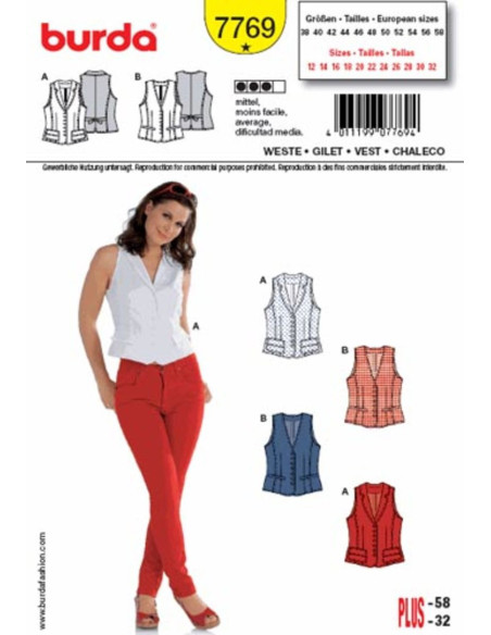 Vest pattern - Burda 7769