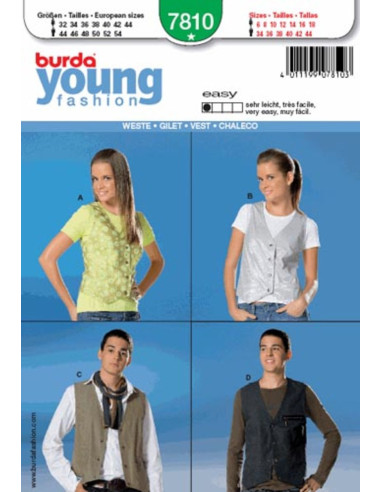 Vest pattern - Burda 7810