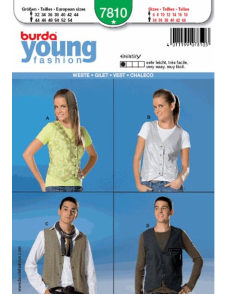 Vest pattern - Burda 7810