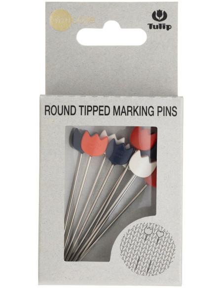 Blue, white, red Tulip knitting pins