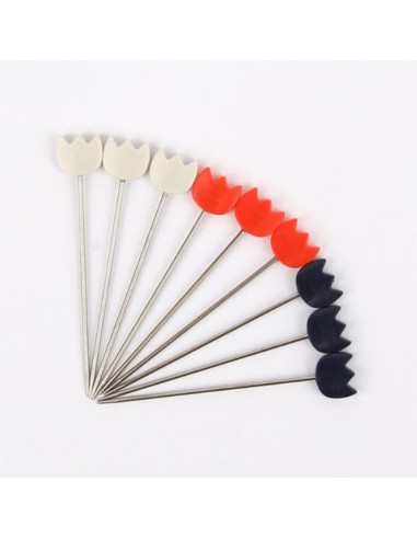 Blue, white, red Tulip knitting pins