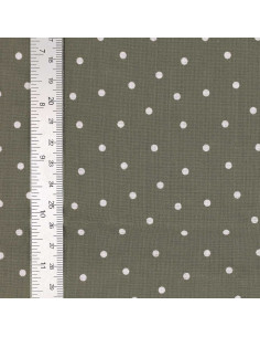 Cotton poplin fabric with polka dots - Verdigris 2