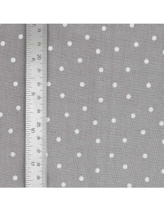 Cotton poplin fabric with polka dots - Gray 2