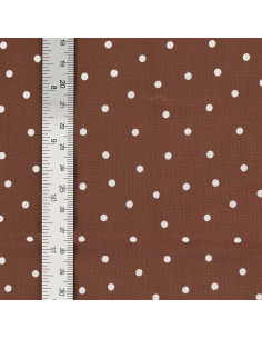 Cotton poplin fabric with polka dots - Terracotta 2