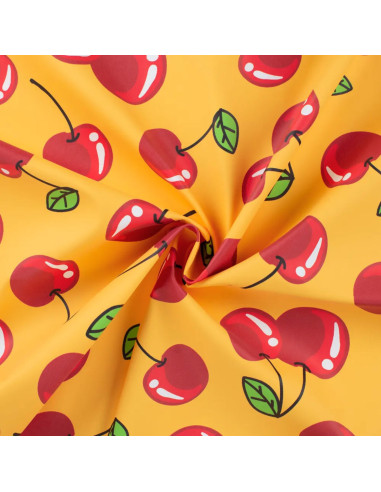 Waterproof canvas fabric for raincoat - Cherries