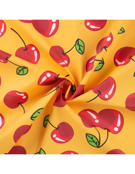 Waterproof canvas fabric for raincoat - Cherries