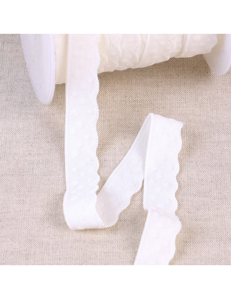 Elastic lace-style lingerie with white polka dots