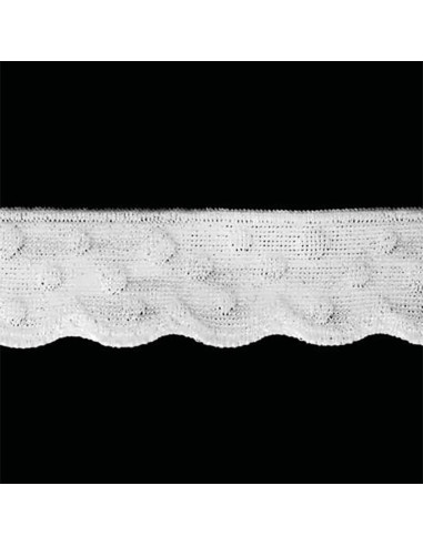 Elastic lace-style lingerie with white polka dots