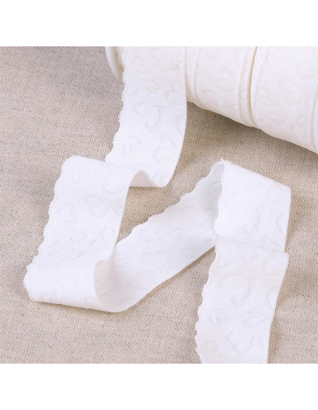 Elastic lingerie with white heart lace design
