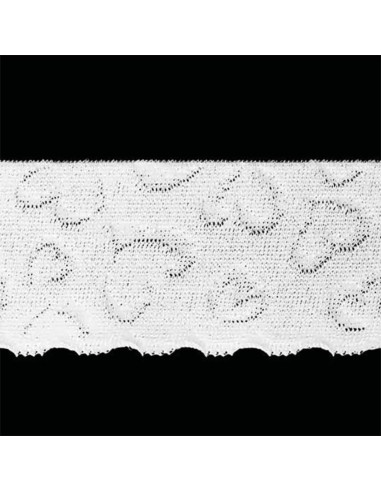 Elastic lingerie with white heart lace design