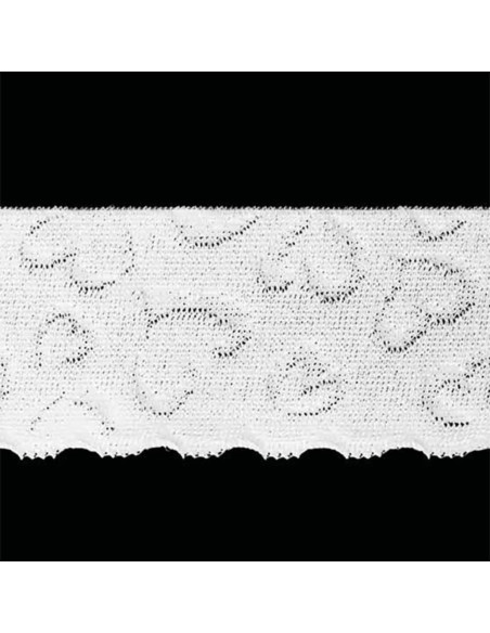 Elastic lingerie with white heart lace design