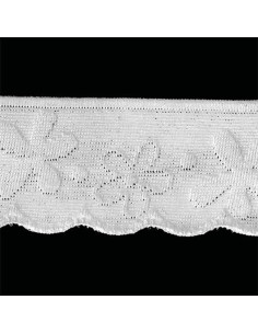 Elastic lingerie with stylized flower lace design in white 2