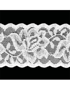 Elastic lace-style lingerie with large white flowers 2