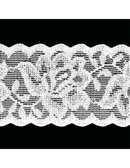 Elastic lace-style lingerie with large white flowers