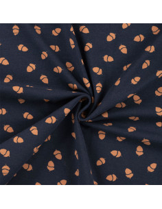 Jersey fabric - Blue background tassels