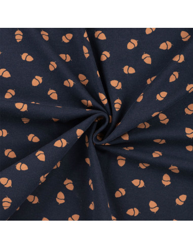 Jersey fabric - Blue background tassels