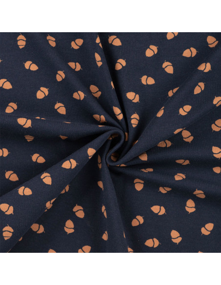 Jersey fabric - Blue background tassels